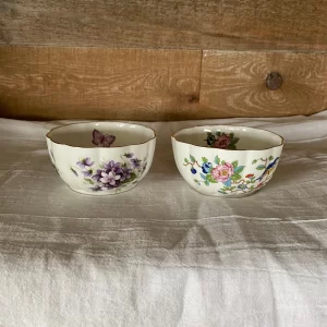 Aynsley Pembroke bowl and Aynsley Wild Violets bowl fronts