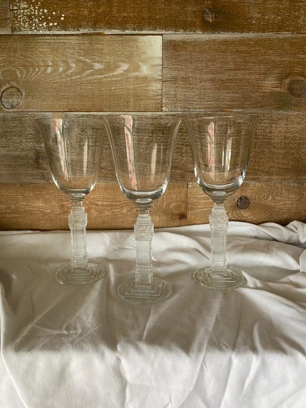 novelty wine glass Big Ben set of three