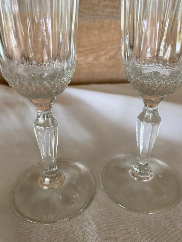 cut glass champagne flutes stems