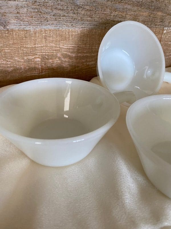 Fire King bowls with handles milk glass