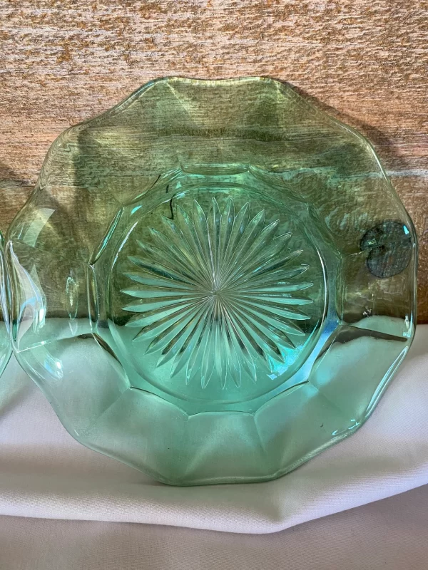 Fostoria uranium glass bottom of side plate