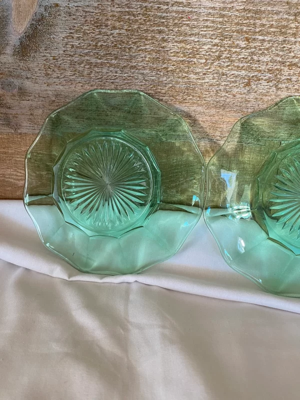 Fostoria uranium glass bottom of side plate vintage