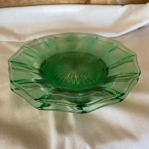 Fostoria uranium glass stacked set of two