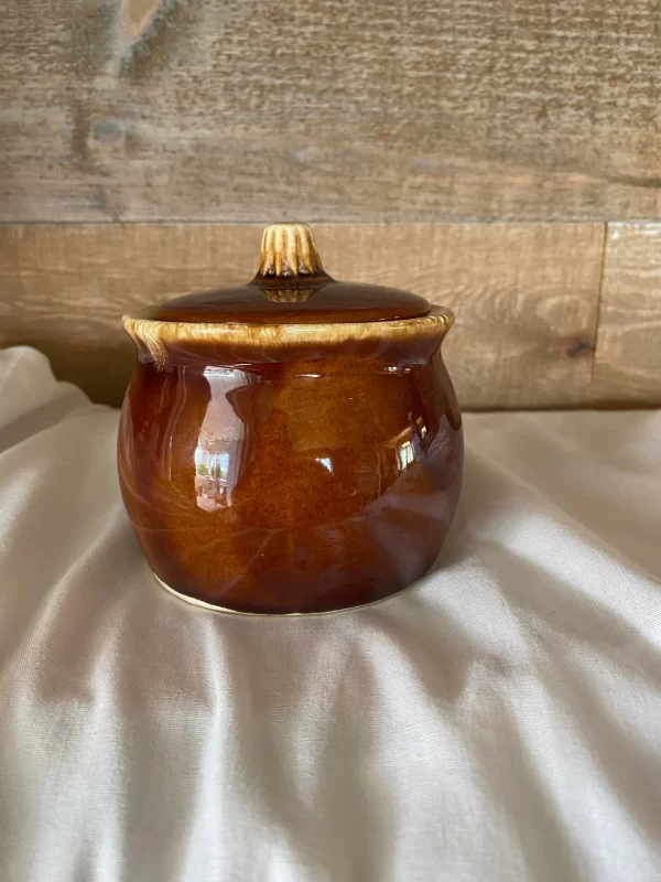 Hull brown drip pottery jar