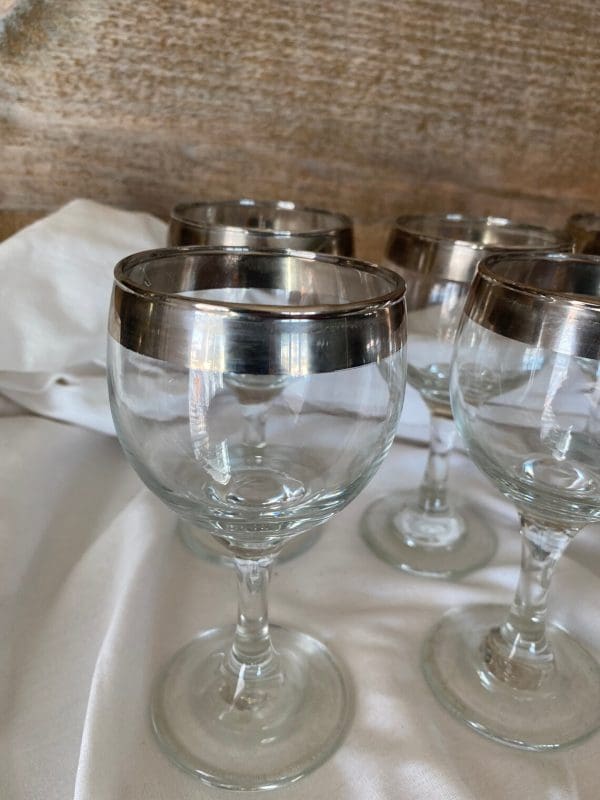 silver rimmed wine glasses mercury glass