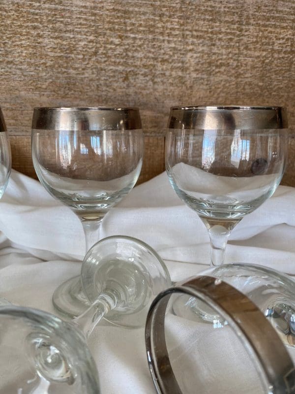 silver rimmed wine glasses fancy wine glasses