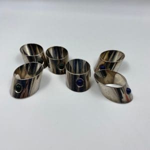 vintage metal napkin rings set of six