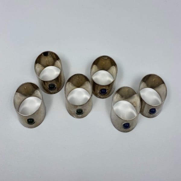 vintage metal napkin rings top view