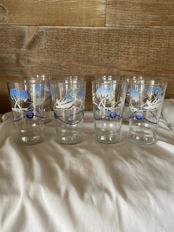 sailboat glasses set of eight