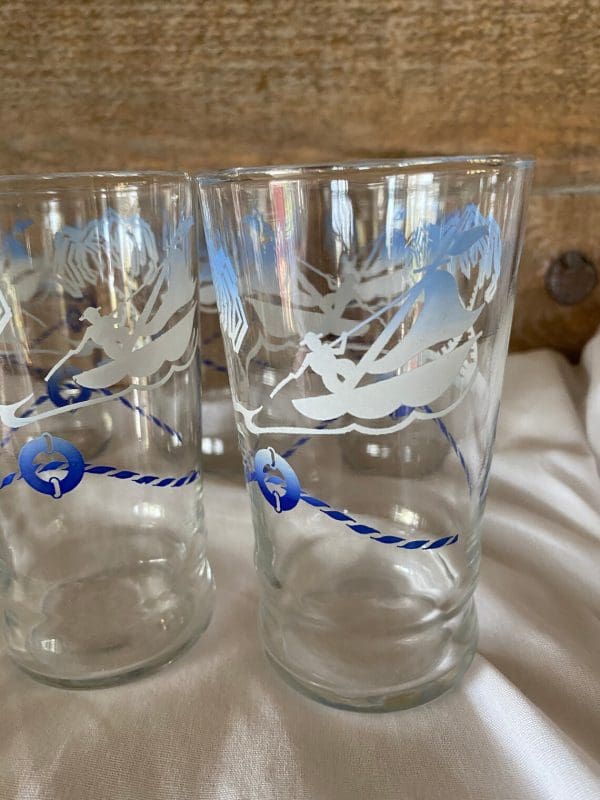 sailboat glasses unique blue boat theme