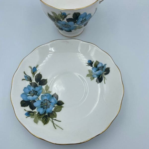 Royal Vale bone China made in England blue flower saucer