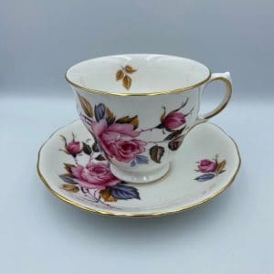 pink rose tea cup Royal Vase right side