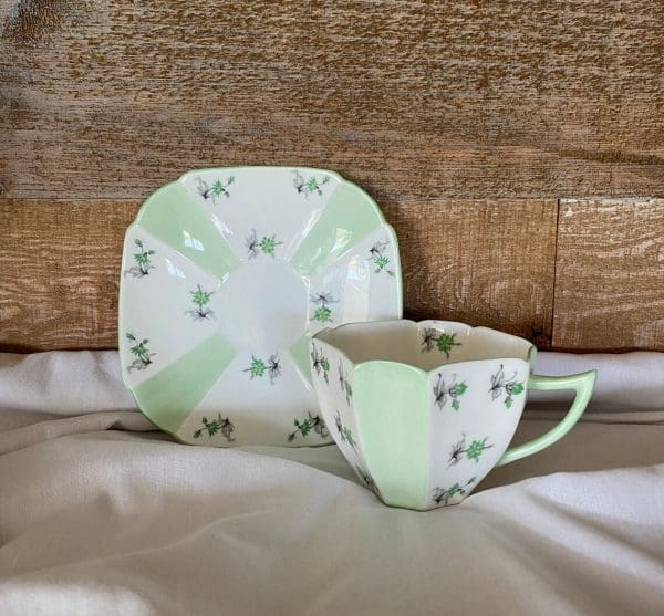 rare Shelley tea cups Green Charm