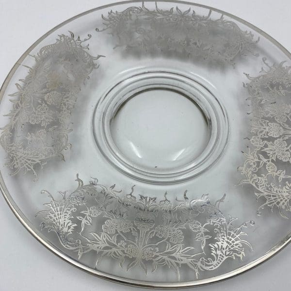 silver overlay plate silver floral