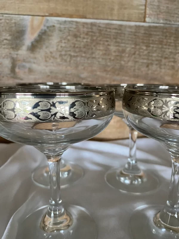 vintage margarita glasses platinum rims