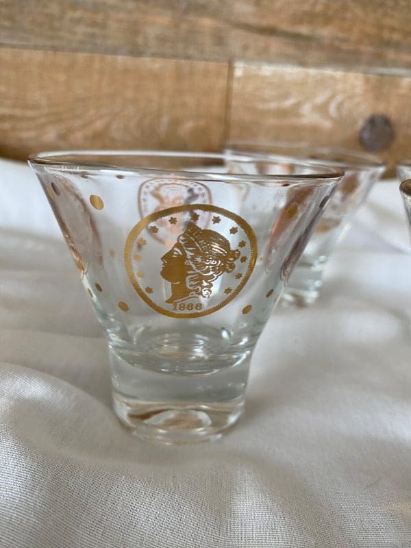 gold coin glasses lowball