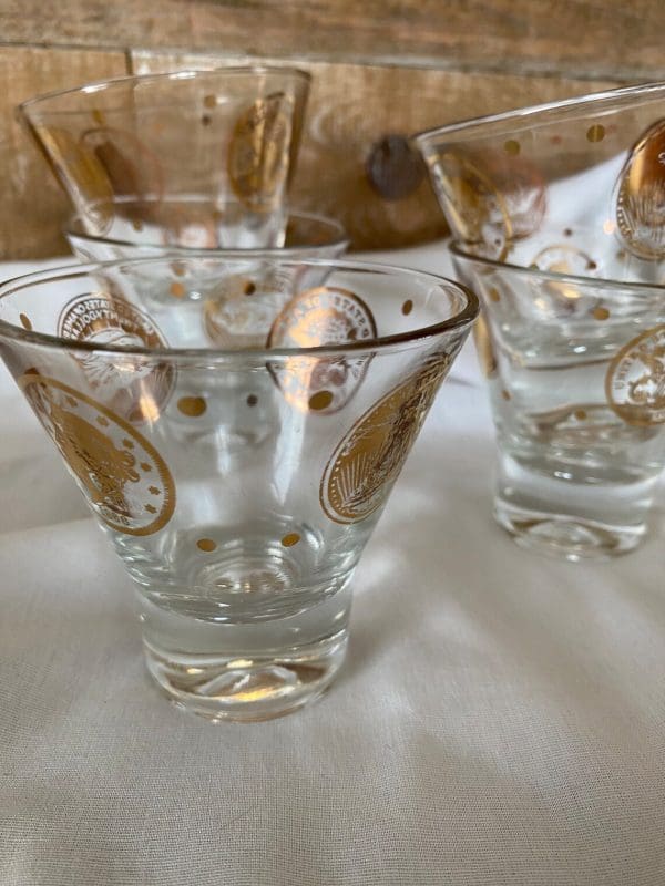 gold coin glasses