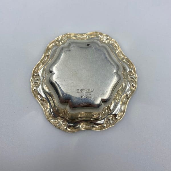 Sterling Silver nut dish close bottom